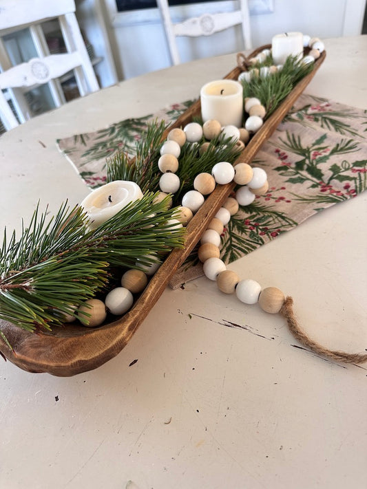 29" Long Wooden Dough Bowl