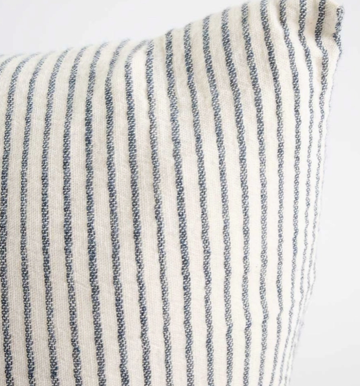 Marina Pillow Cover Off White w/ Ink Pinstripe