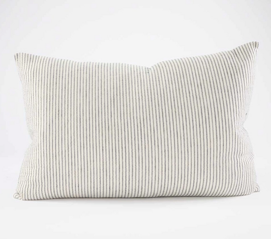 Marina Pillow Cover Off White w/ Ink Pinstripe